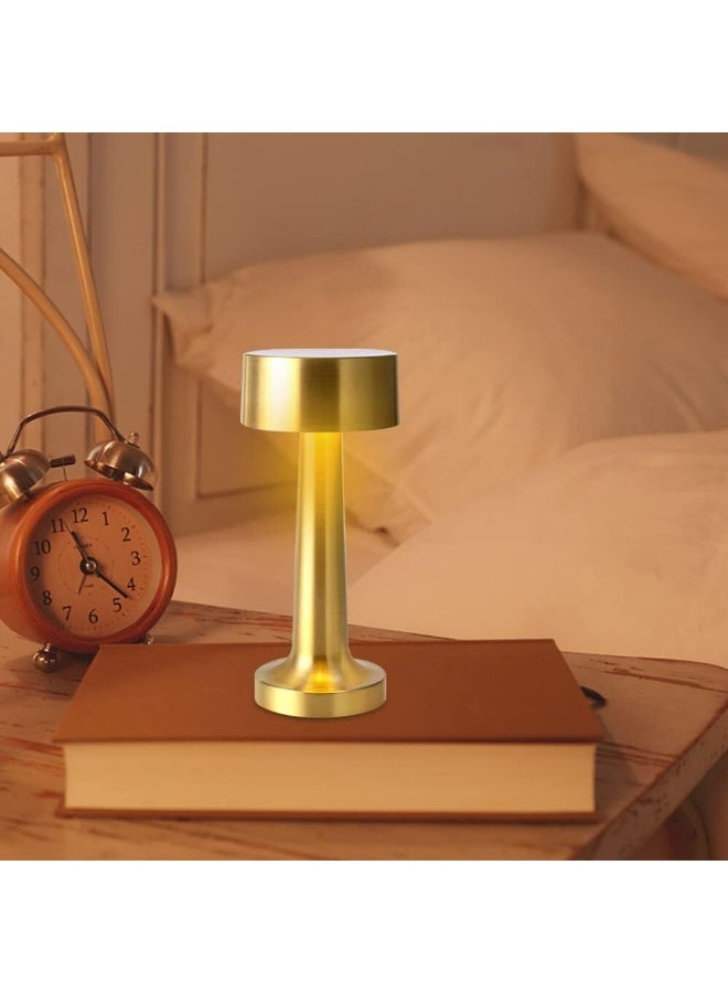 Gold Touch Table Lamp LED Wireless with USB Port – Metal Desk Lamp with 3 Dimming Levels – Ambient Light for Bedroom & Office - Image 2